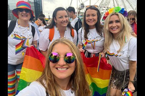 Some of the team from mfg Solicitors in the 2025 Birmingham Pride Parade